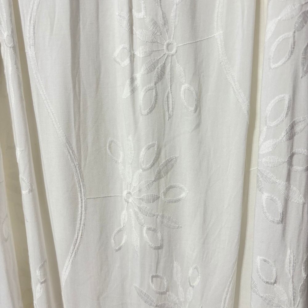 Beyond the Radar White Embroidered Eyelet Wrap Maxi Skirt Bohemian High Low - Picture 10 of 15